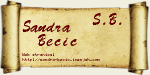 Sandra Becić vizit kartica